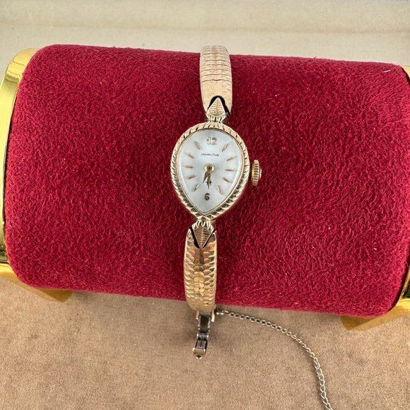 Vintage Hamilton 10 karat Gold Filled Pear Shaped Mechanical Watch - Picture 4 of 13